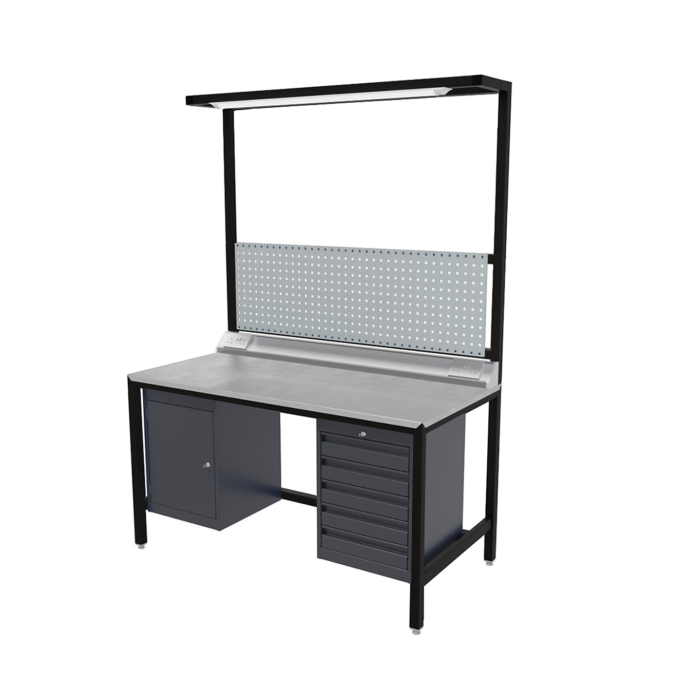 BiGDUG Fully Welded Workbench Kit 840h x 1200w x 600d mm Black